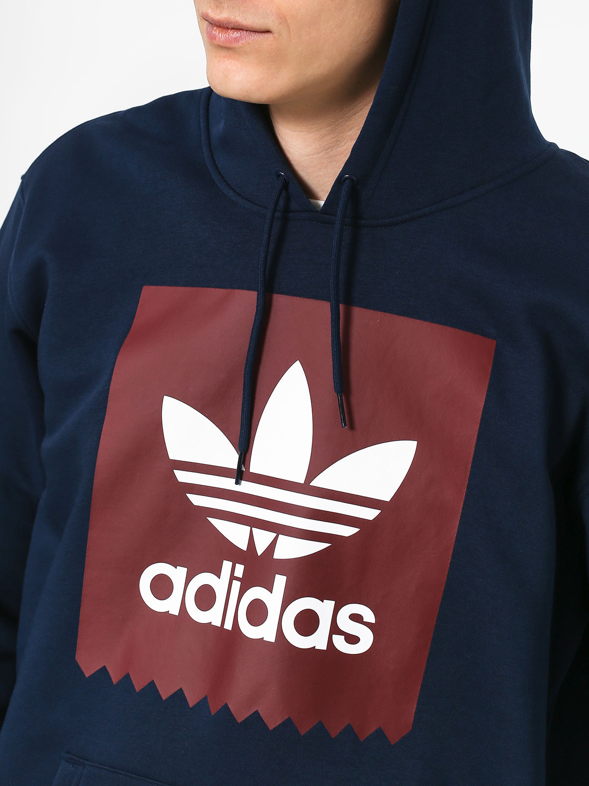 Mikina s kapucí adidas Solid BbHD (collegiate navy/collegiate burgundy/white)