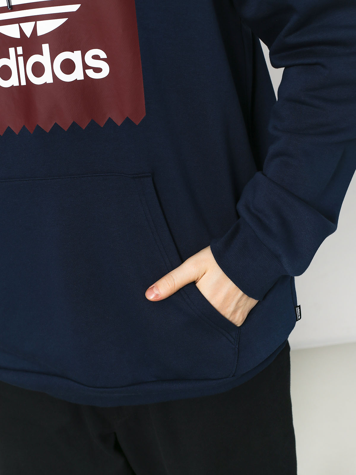 Mikina s kapucí adidas Solid BbHD (collegiate navy/collegiate burgundy/white)