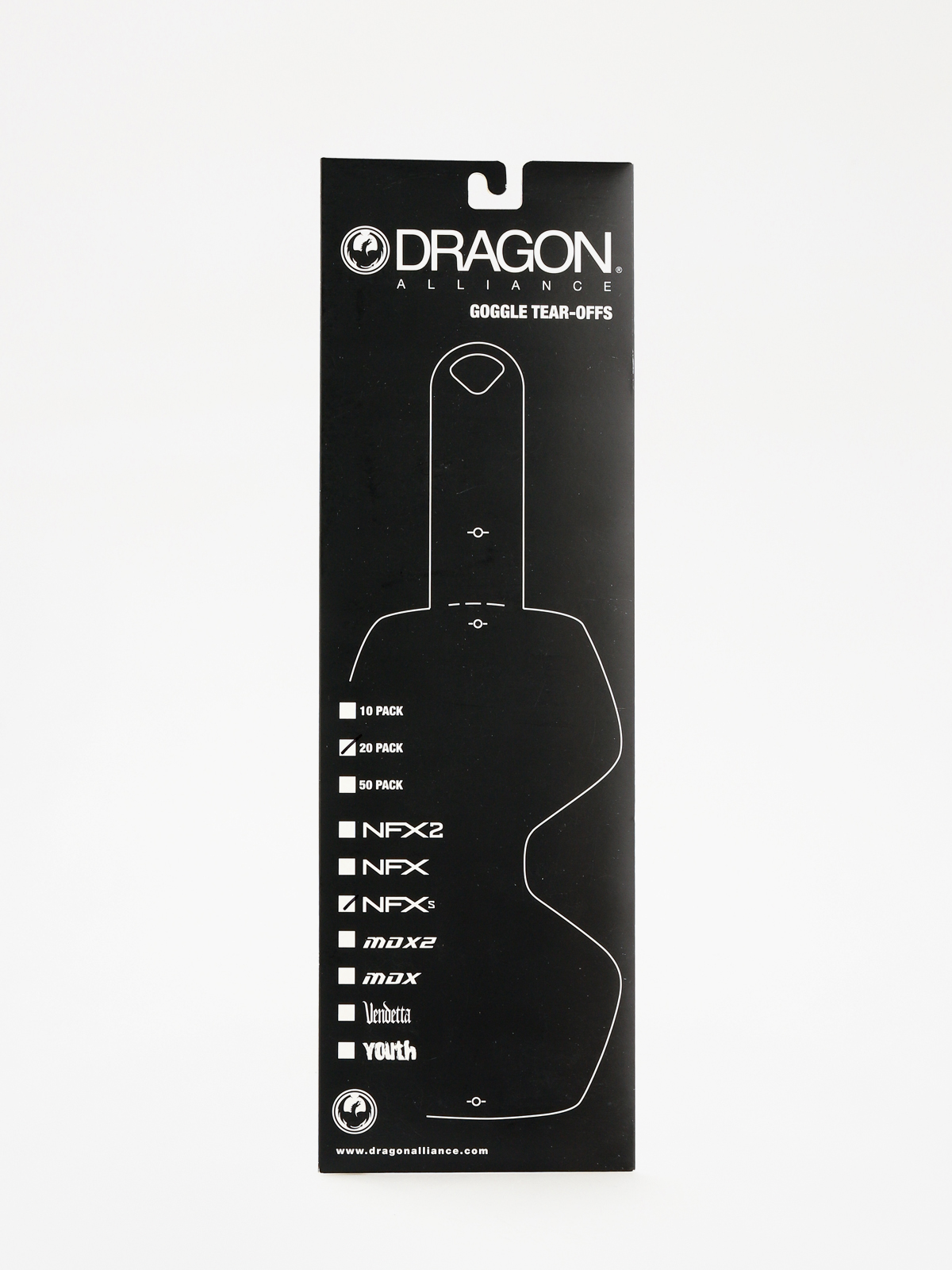 Příslušenství Dragon NFXs (tear off 20 pack clear)