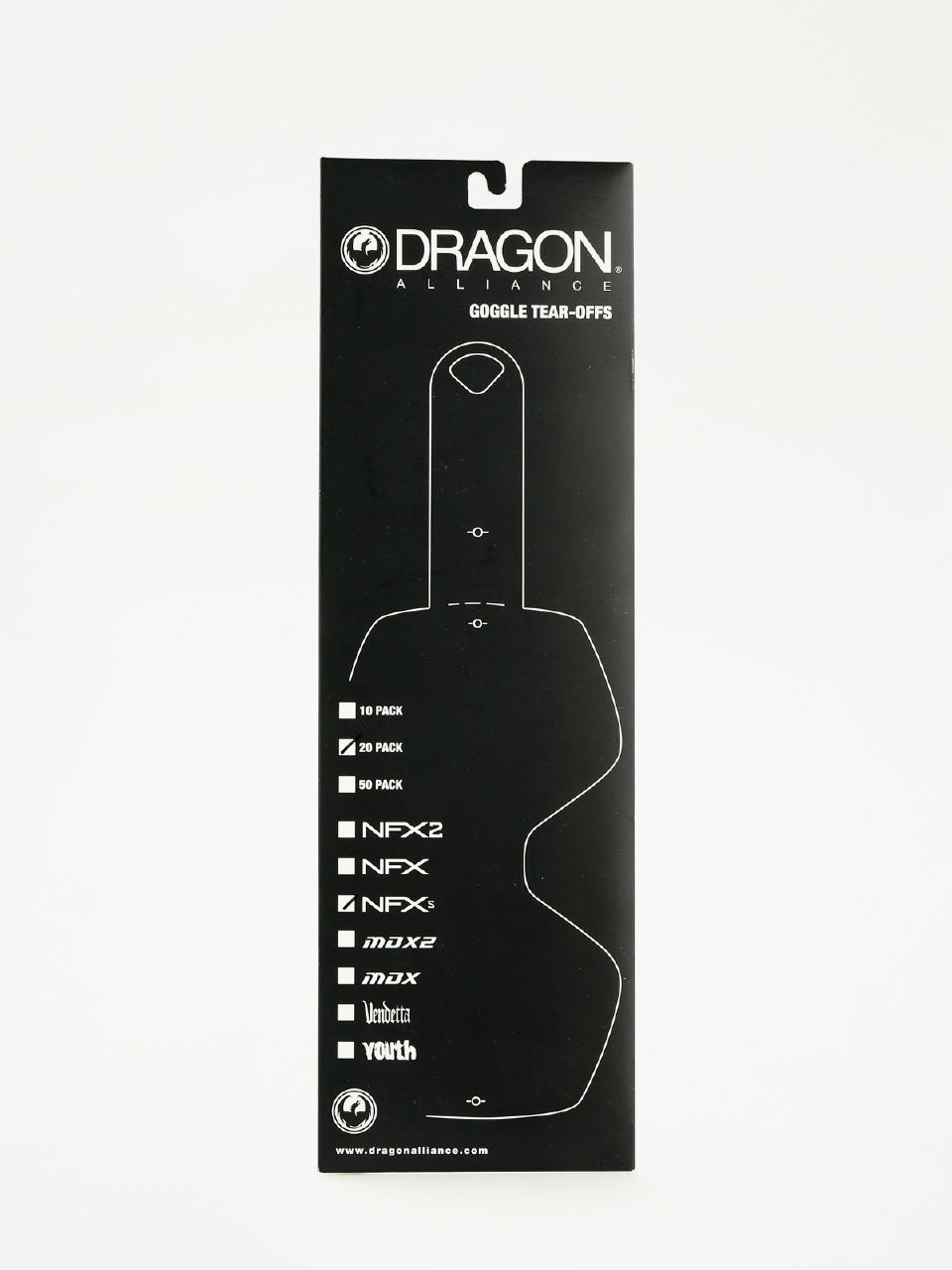 Příslušenství Dragon NFXs (tear off 20 pack clear)