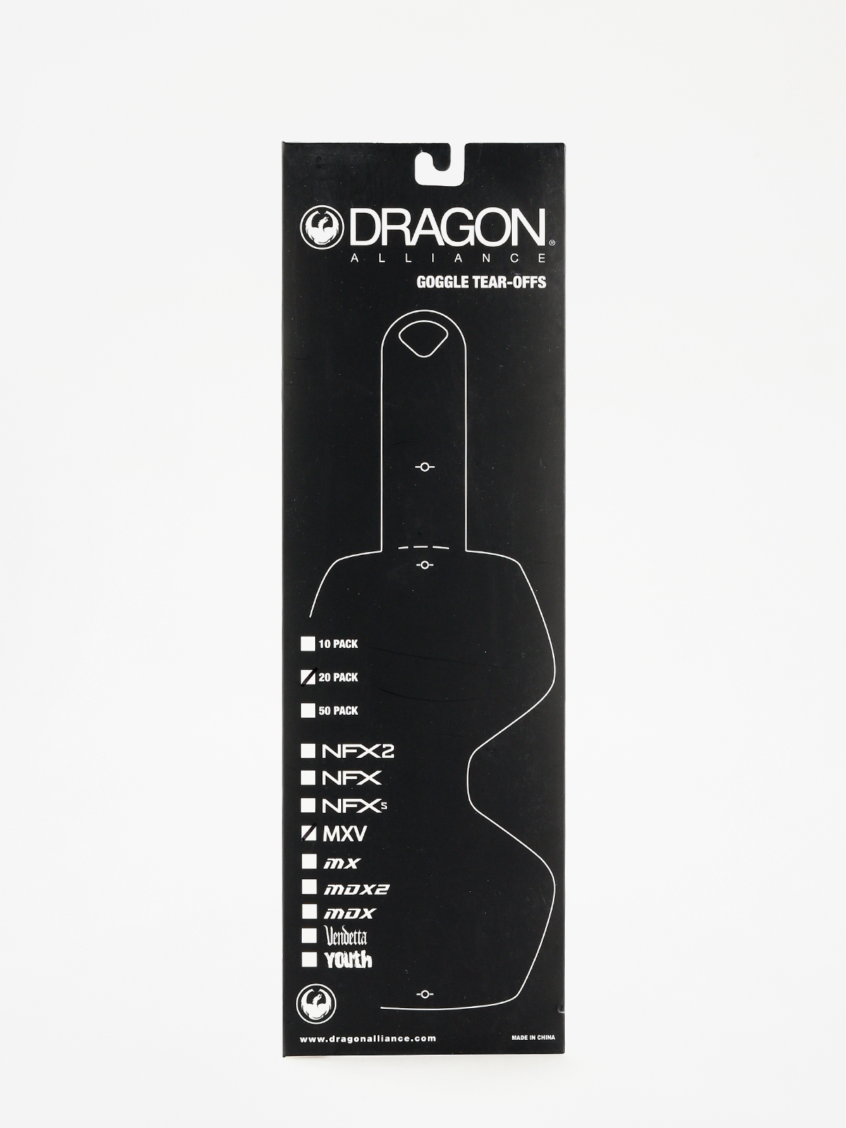 Příslušenství Dragon MXV (tear off 20 pack clear)