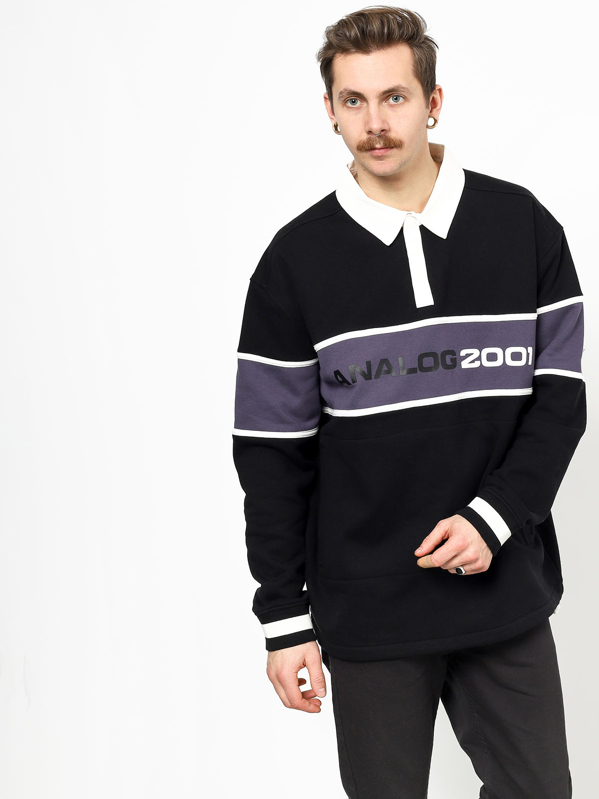 Mikina Analog Squarugby (true black)