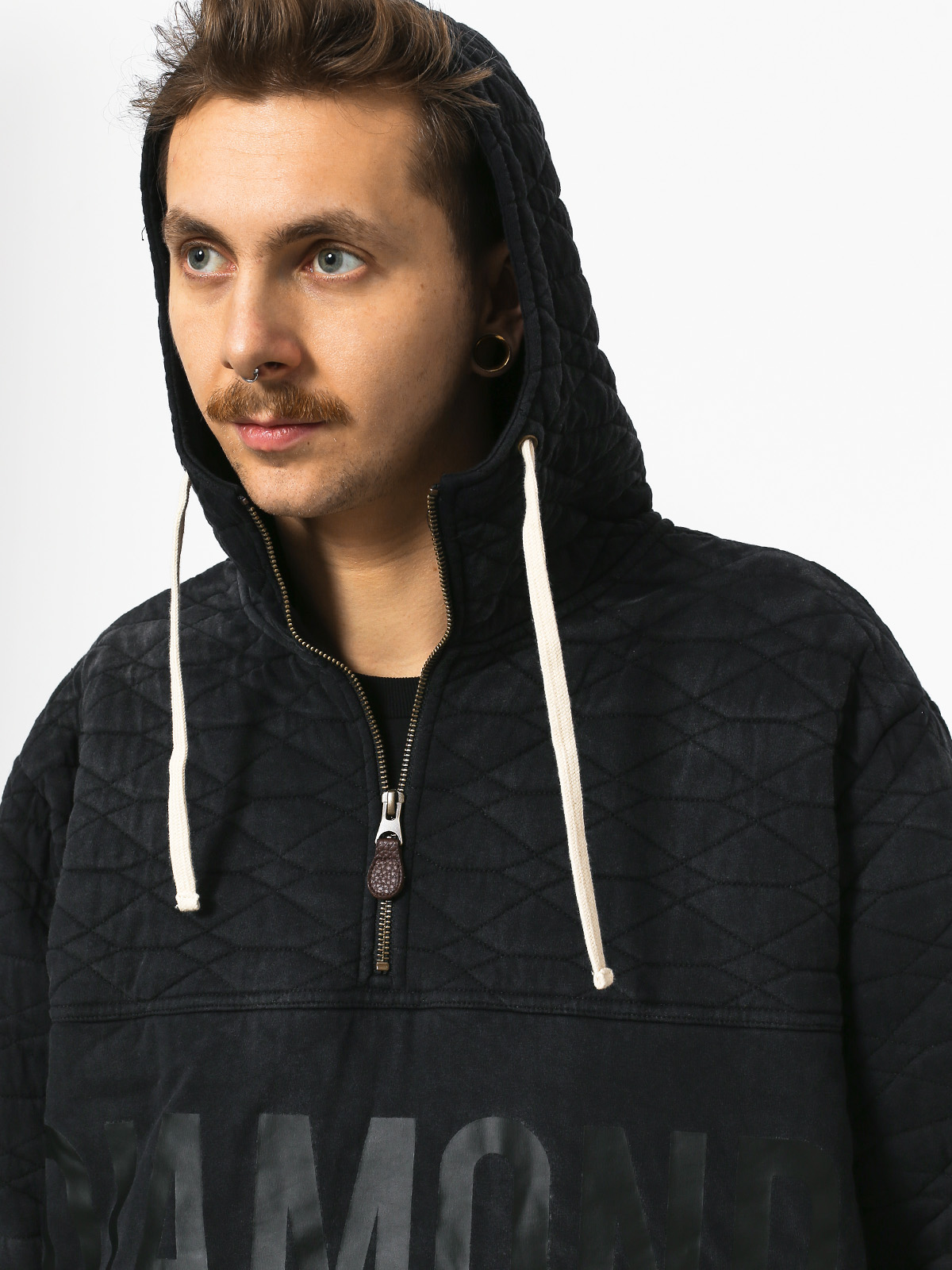 Mikina s kapucí Diamond Supply Co. Quilted HD (black)