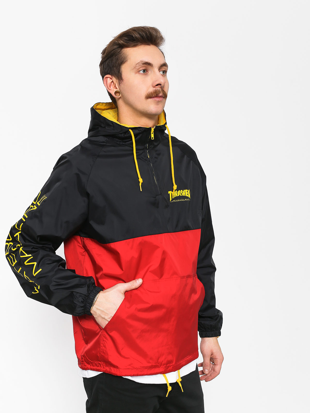 Bunda Thrasher Mag Logo Anorak (black red)