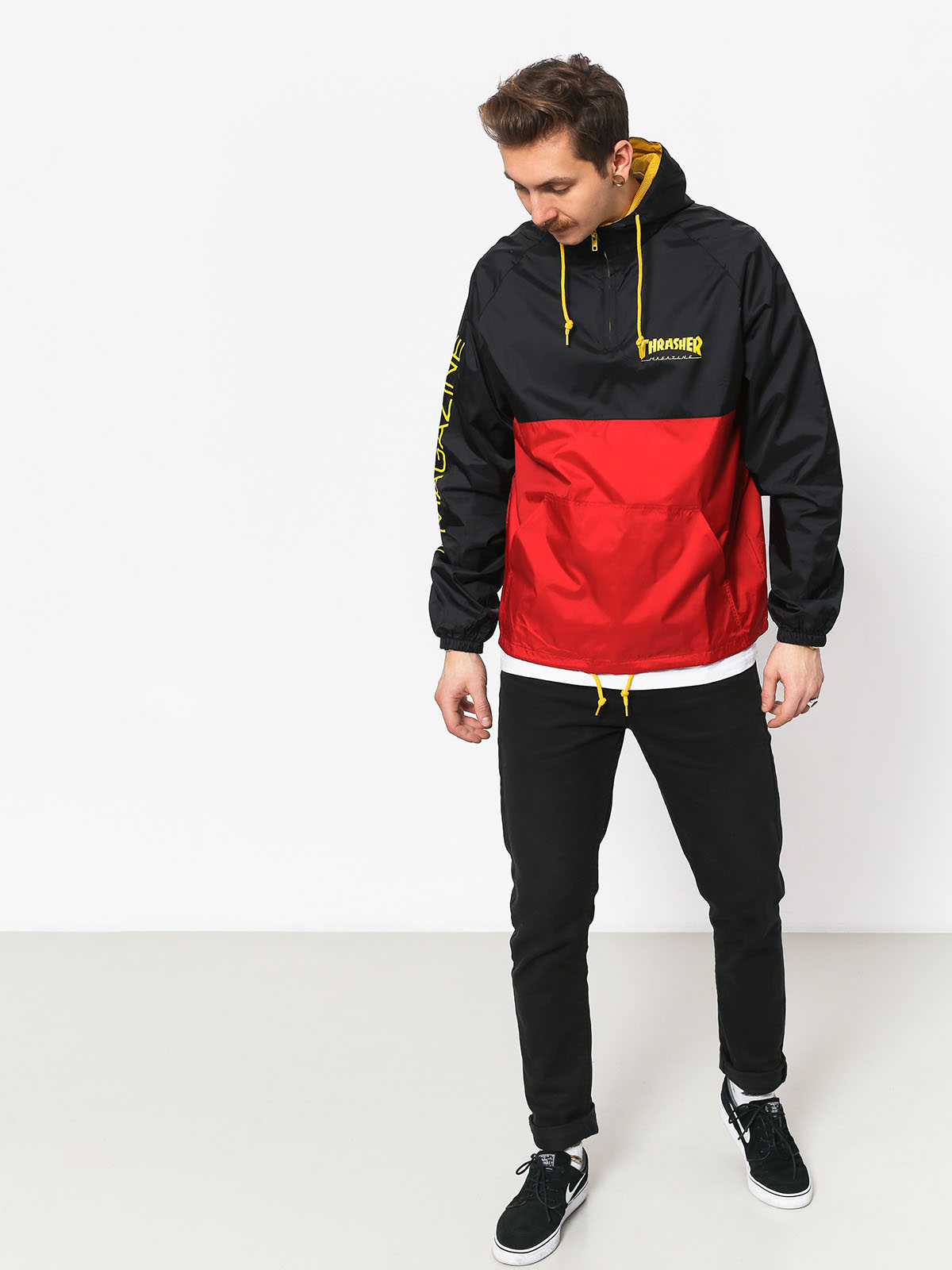 Bunda Thrasher Mag Logo Anorak (black red)