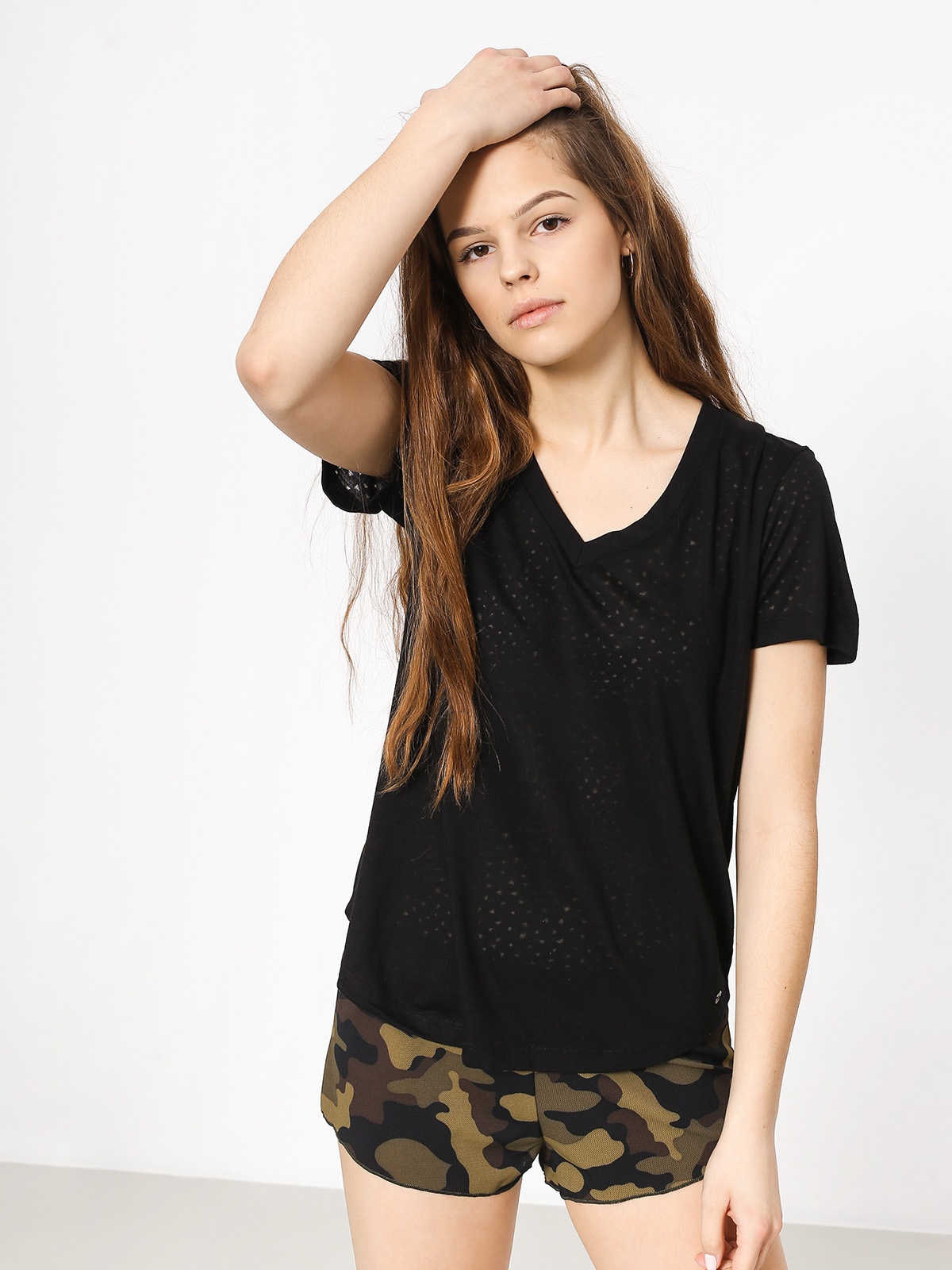 Tričko Volcom Mix A Lot Vneck Wmn (blk)