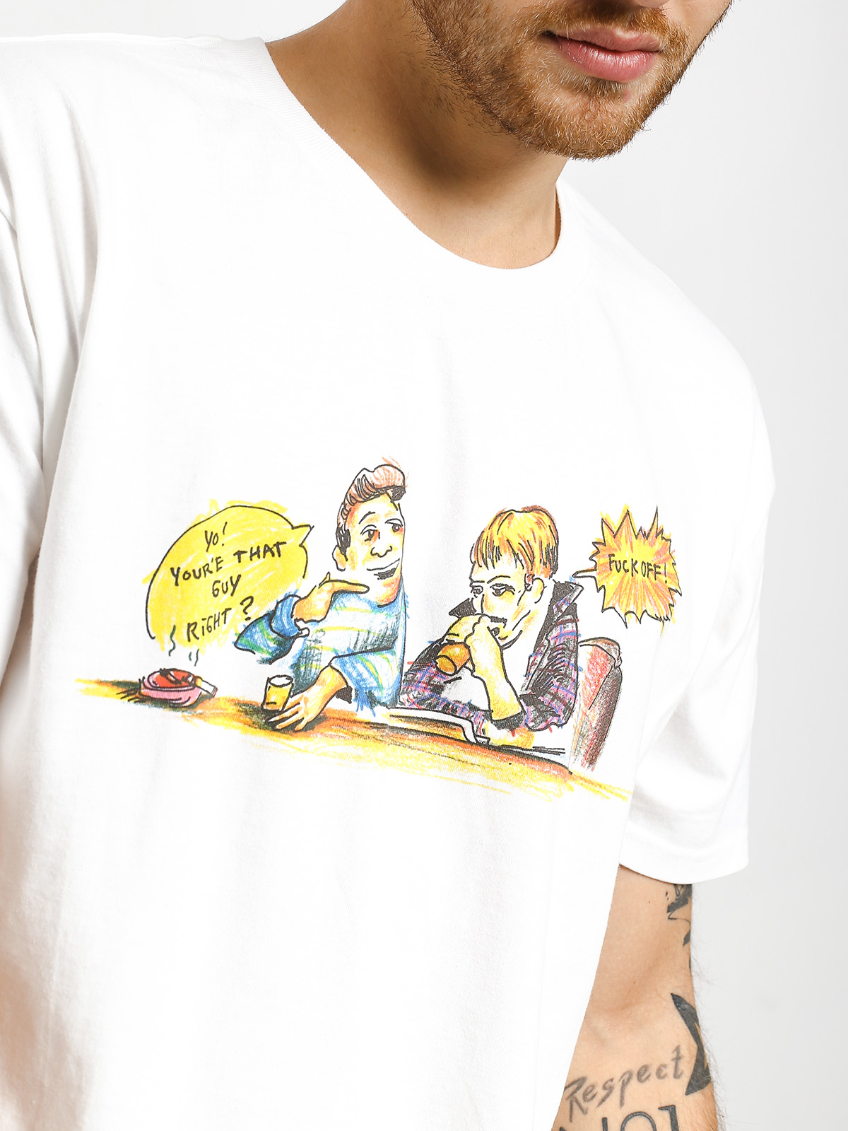 Tričko Krooked Smoking (white)