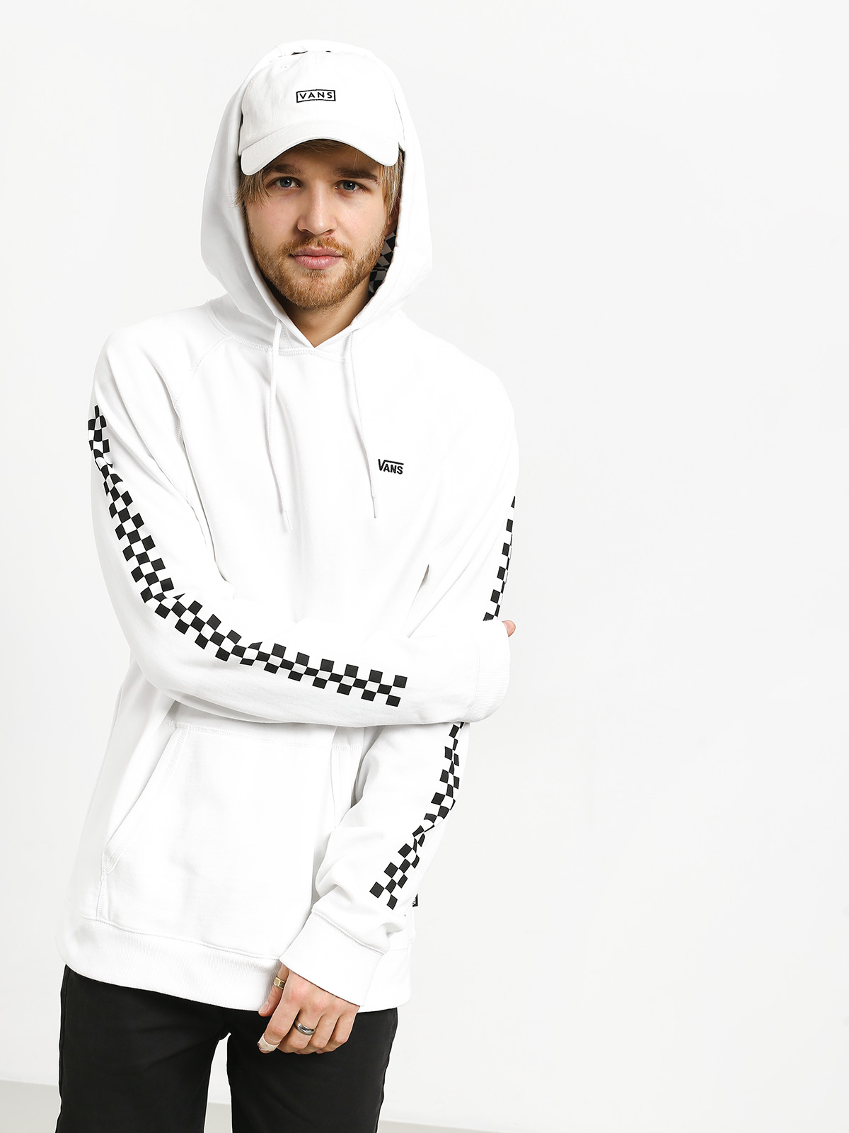 Mikina s kapucí Vans Versa HD (white/checkerboard)