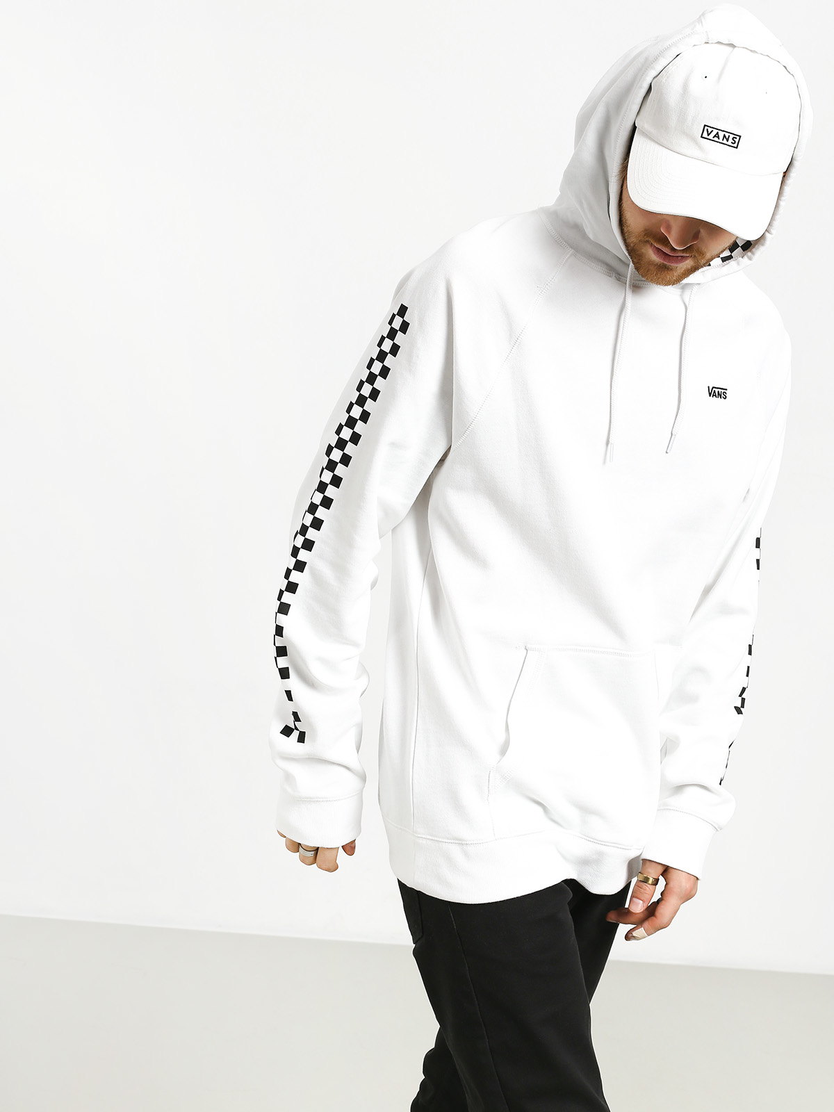 Mikina s kapucí Vans Versa HD (white/checkerboard)