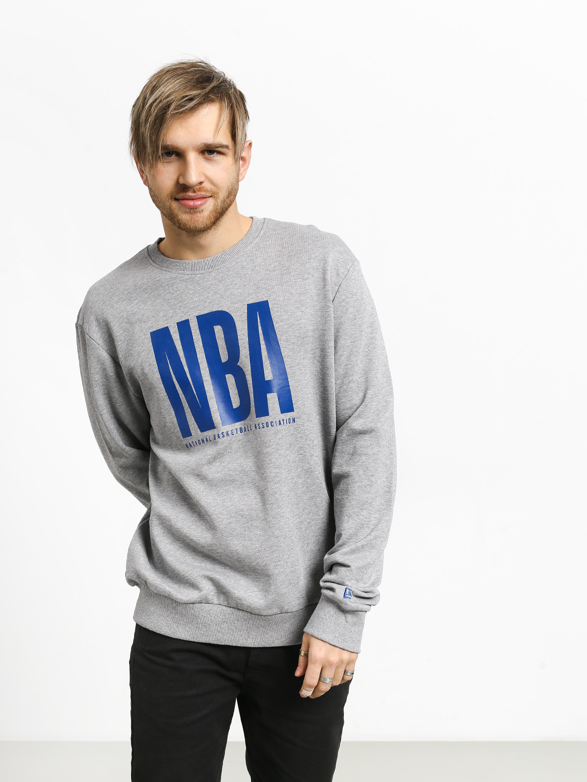 Mikina New Era Nba Logo Crew (heather gray)
