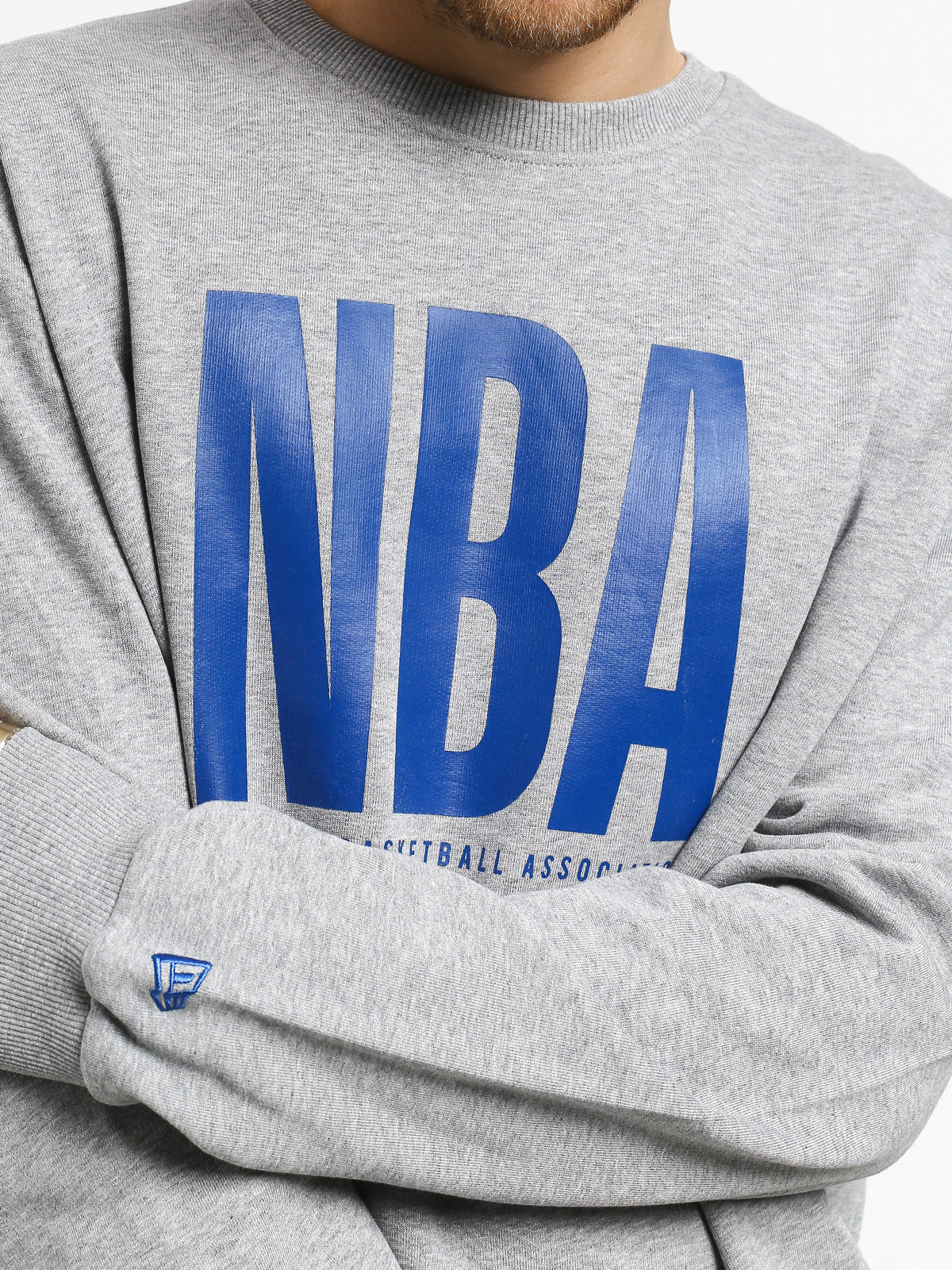 Mikina New Era Nba Logo Crew (heather gray)