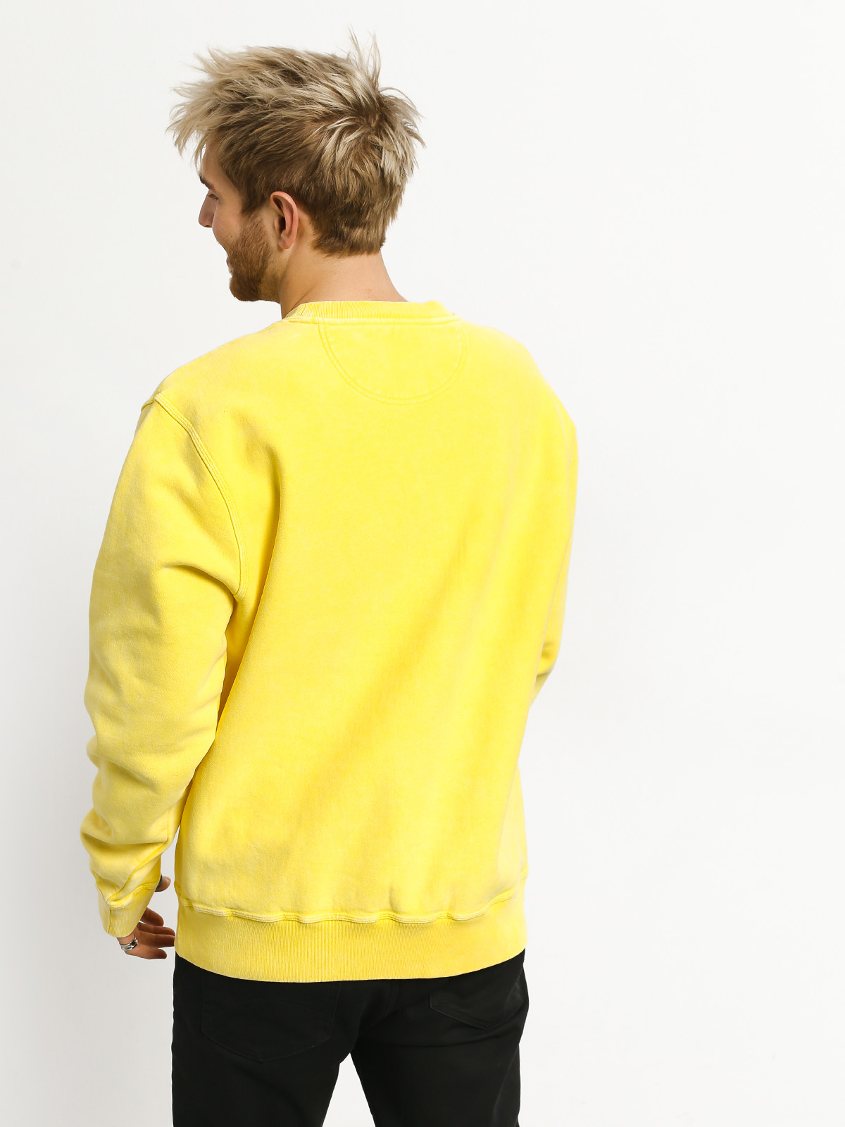 Mikina Stussy Stock Logo Crew (yellow)