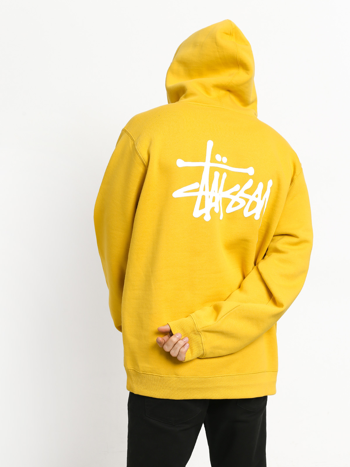 Mikina s kapucí Stussy Basic HD (yellow)