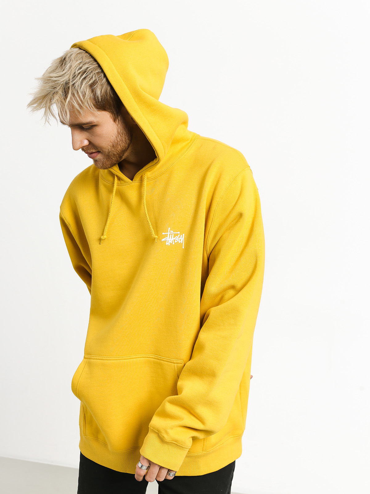 Mikina s kapucí Stussy Basic HD (yellow)