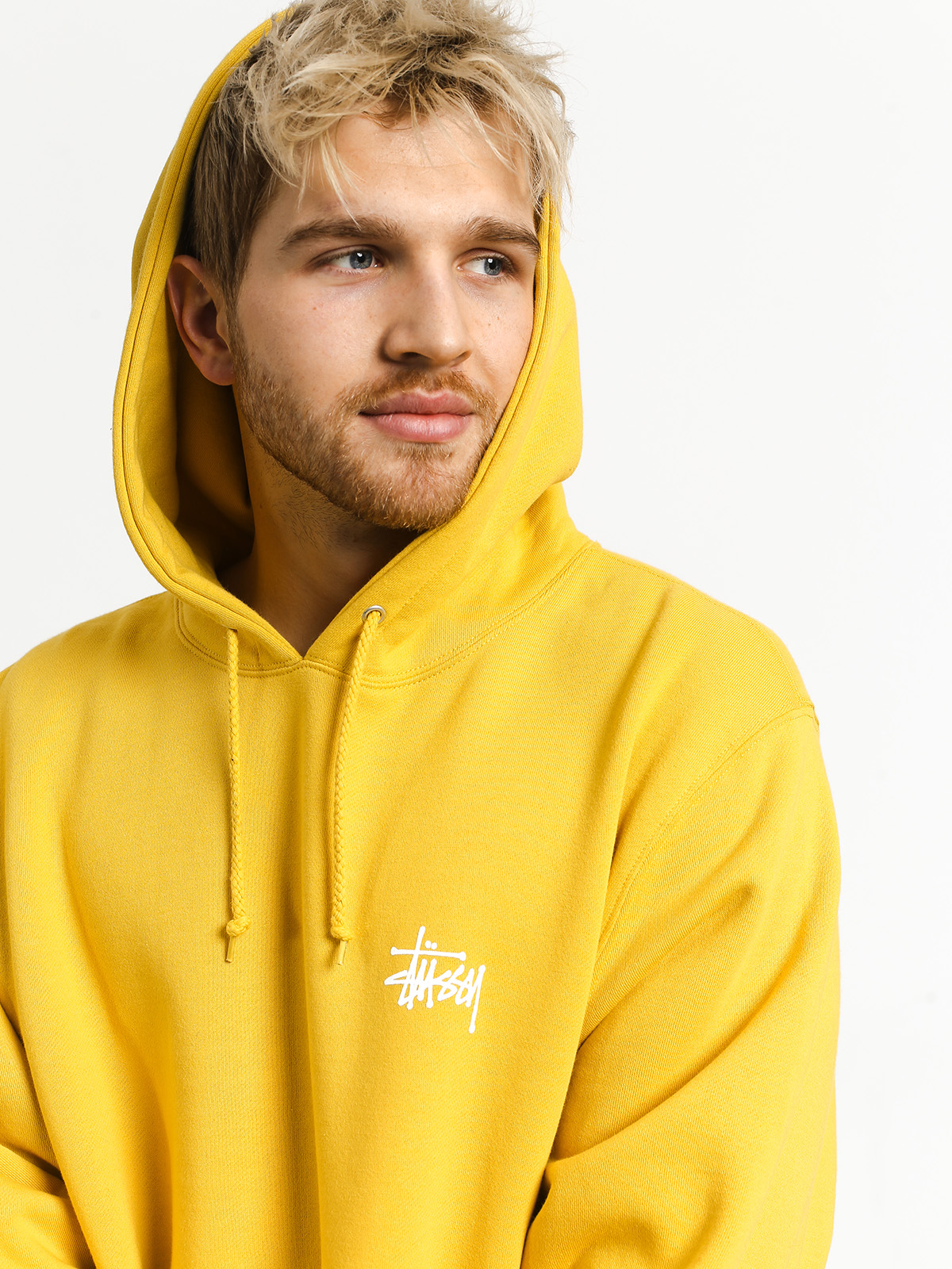 Mikina s kapucí Stussy Basic HD (yellow)