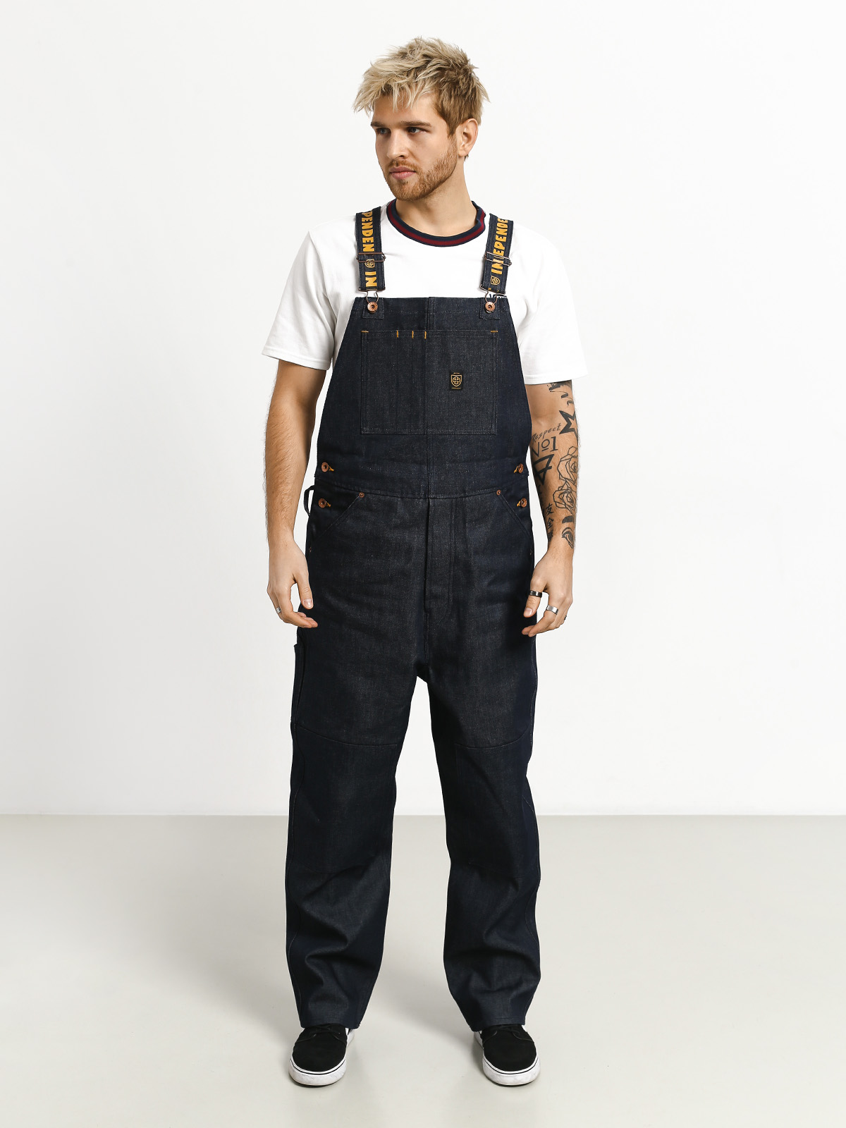 Kalhoty na traky Brixton Yard Denim Overall (raw indigo)