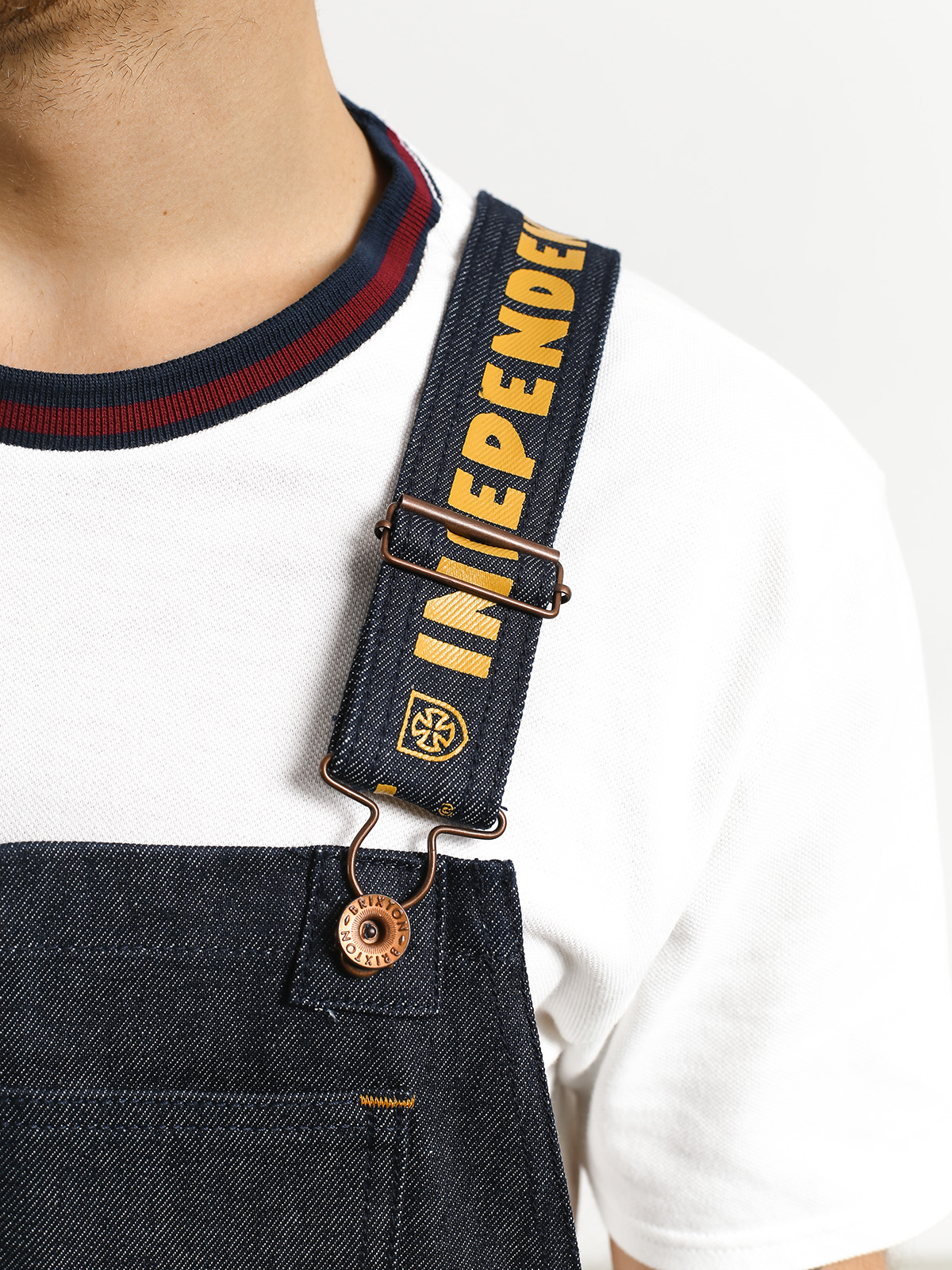 Kalhoty na traky Brixton Yard Denim Overall (raw indigo)