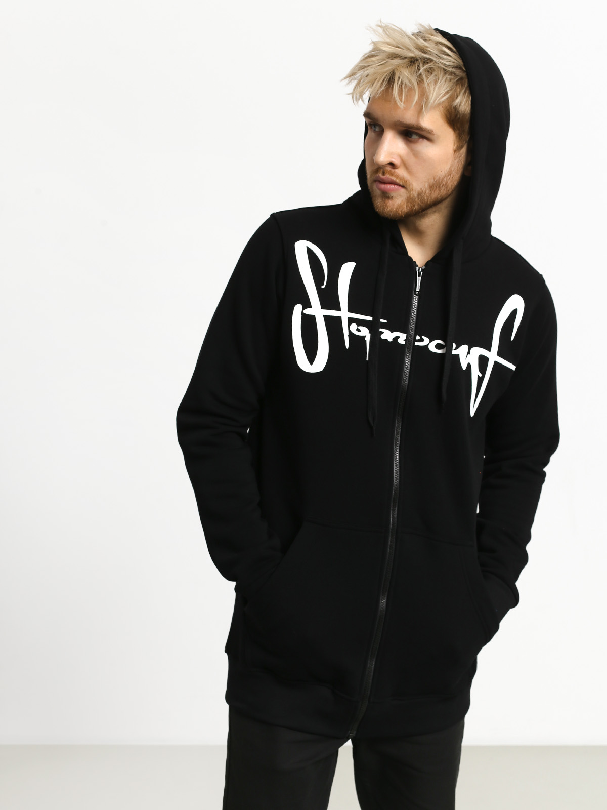 Mikina s kapucí Stoprocent Base Tag ZHD (black)