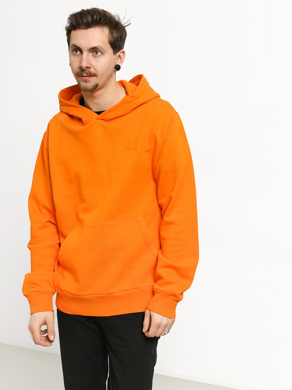 Mikina s kapucí Diamond Supply Co. Brilliant Overdyed Oversized HD (orange)