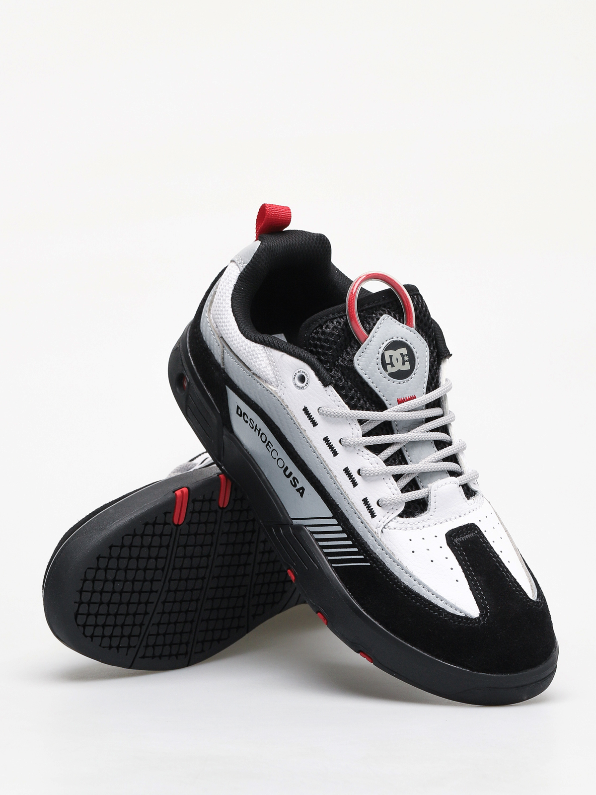 dc legacy 98 slim red & white shoes