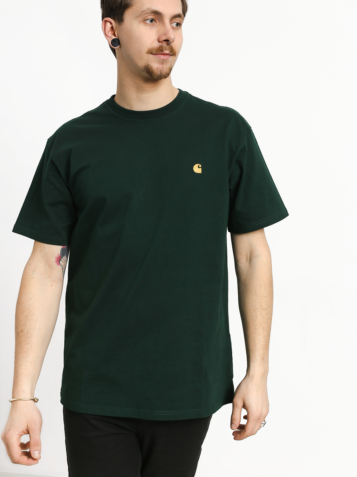 Tričko Carhartt WIP Chase (bottle green/gold)