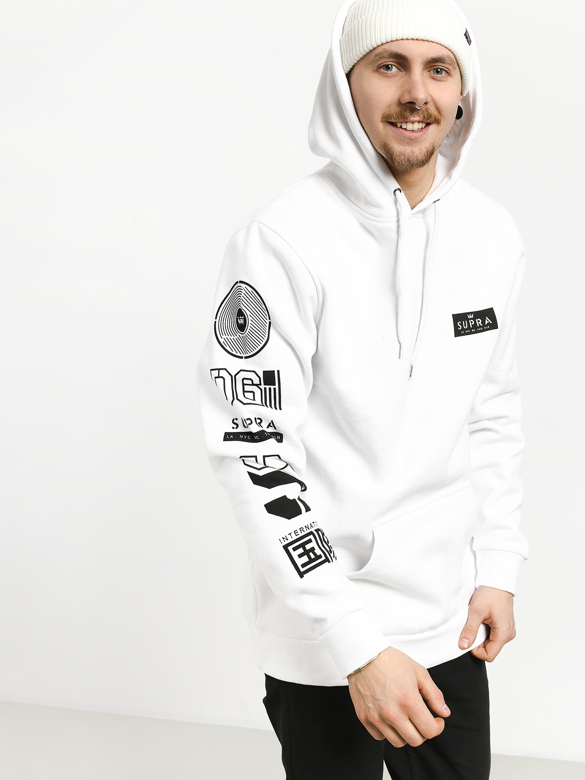 Mikina s kapucí Supra Nexus HD (white)