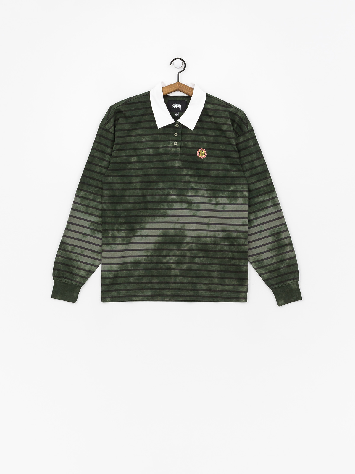 Triko Stussy Lucy Bleach Stripe Rugby Wmn (olive)