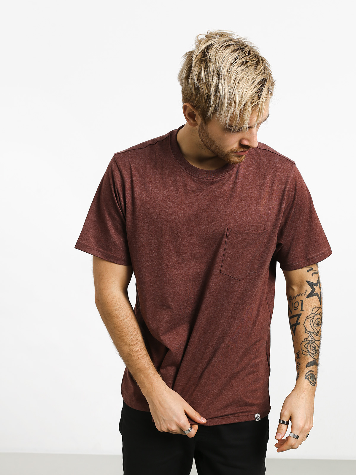 Tričko Element Basic Pocket Cr (oxblood heather)
