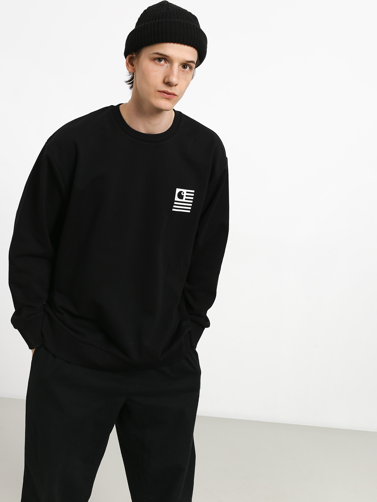 Mikina Carhartt WIP State Patch (black)