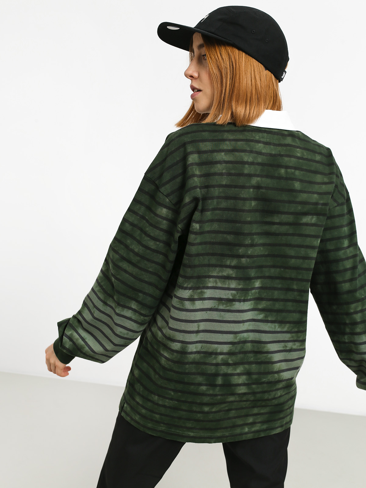 Triko Stussy Lucy Bleach Stripe Rugby Wmn (olive)