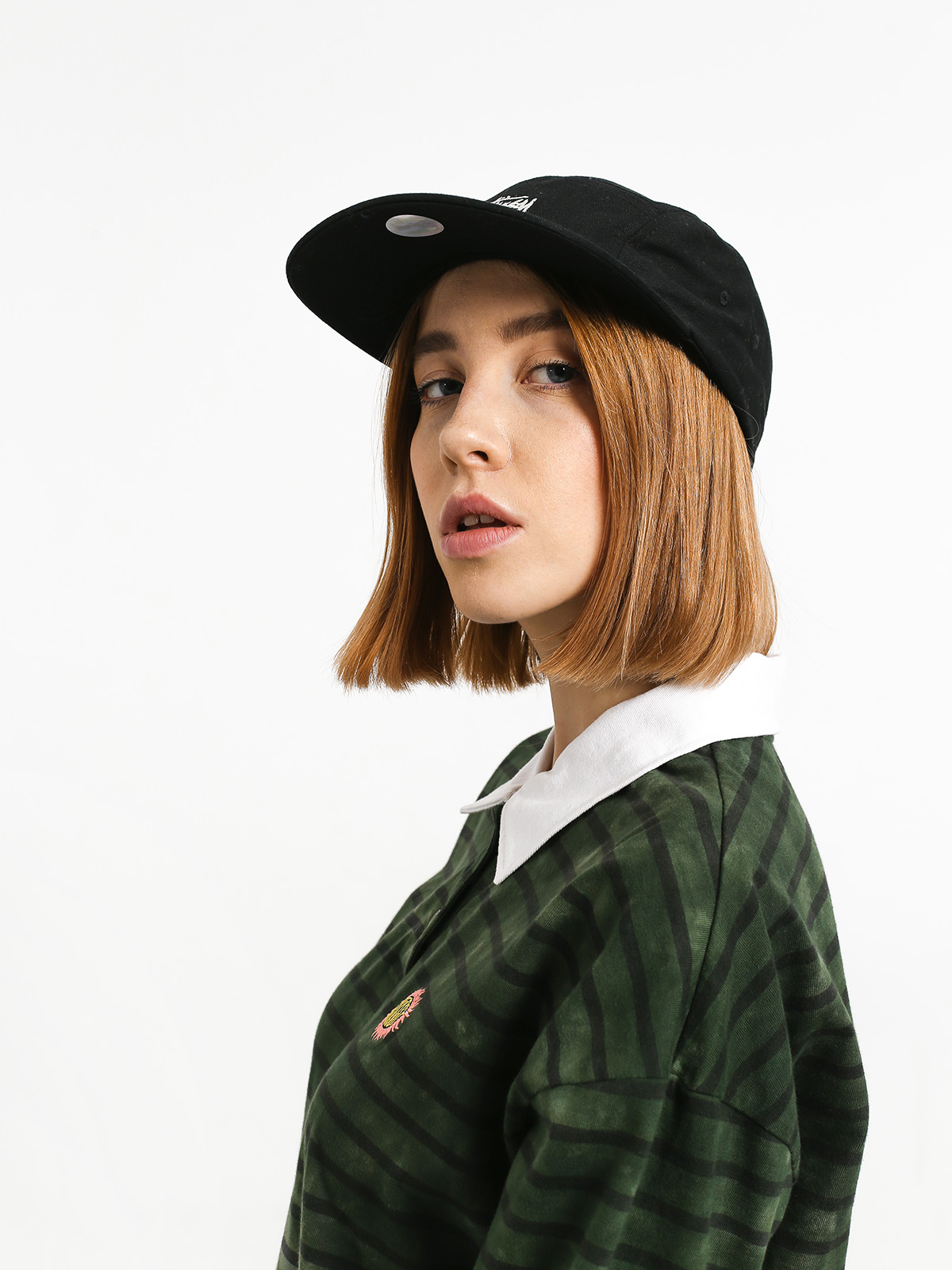 Triko Stussy Lucy Bleach Stripe Rugby Wmn (olive)
