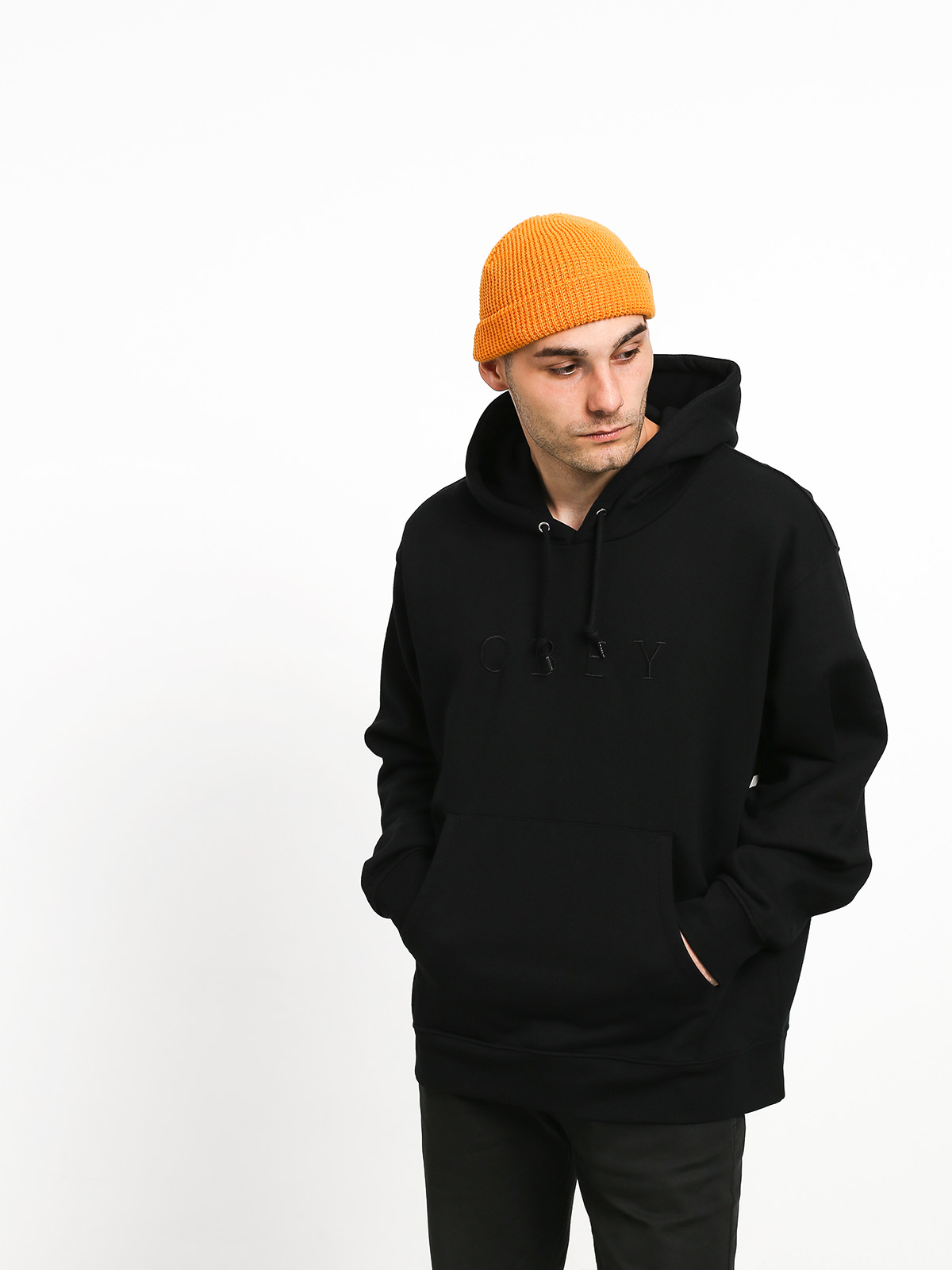 Mikina s kapucí OBEY Jodie HD (black)