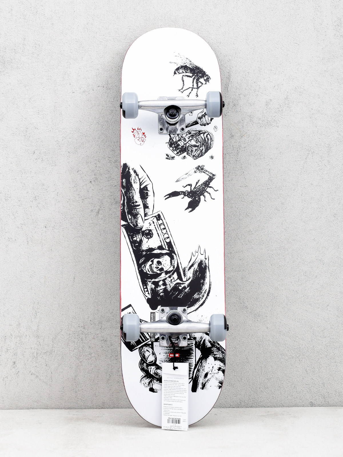 Skateboard Globe G1 Hard Luck (white/black)