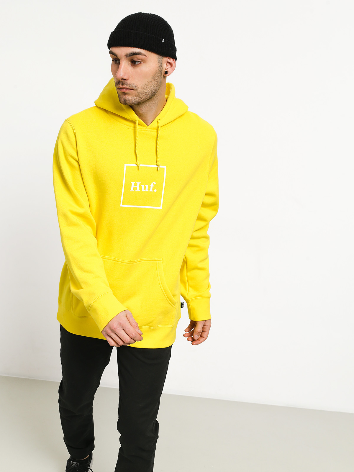 Mikina s kapucí HUF Box Logo HD (aurora yellow)