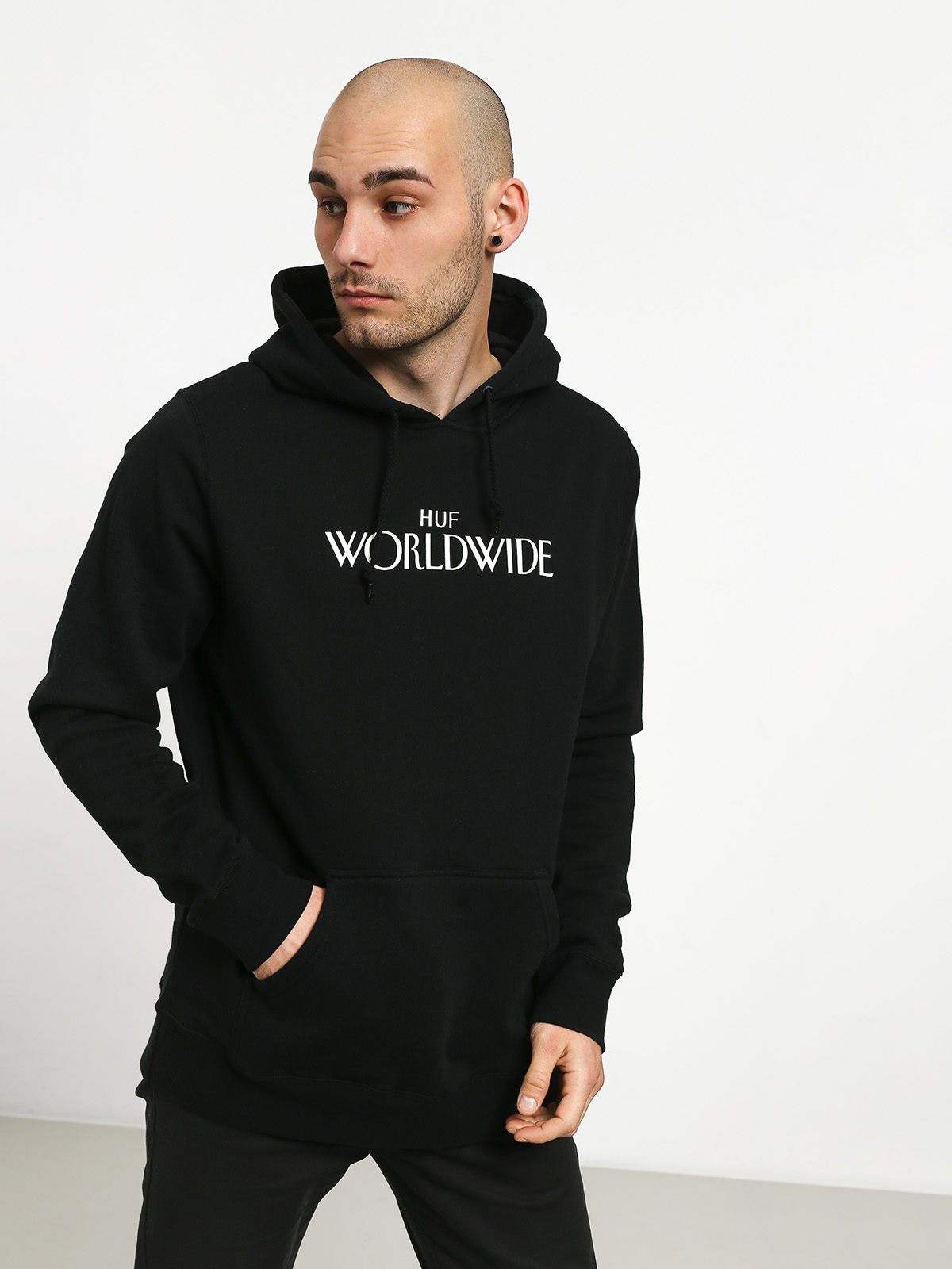 Mikina s kapucí HUF Archive HD (black)