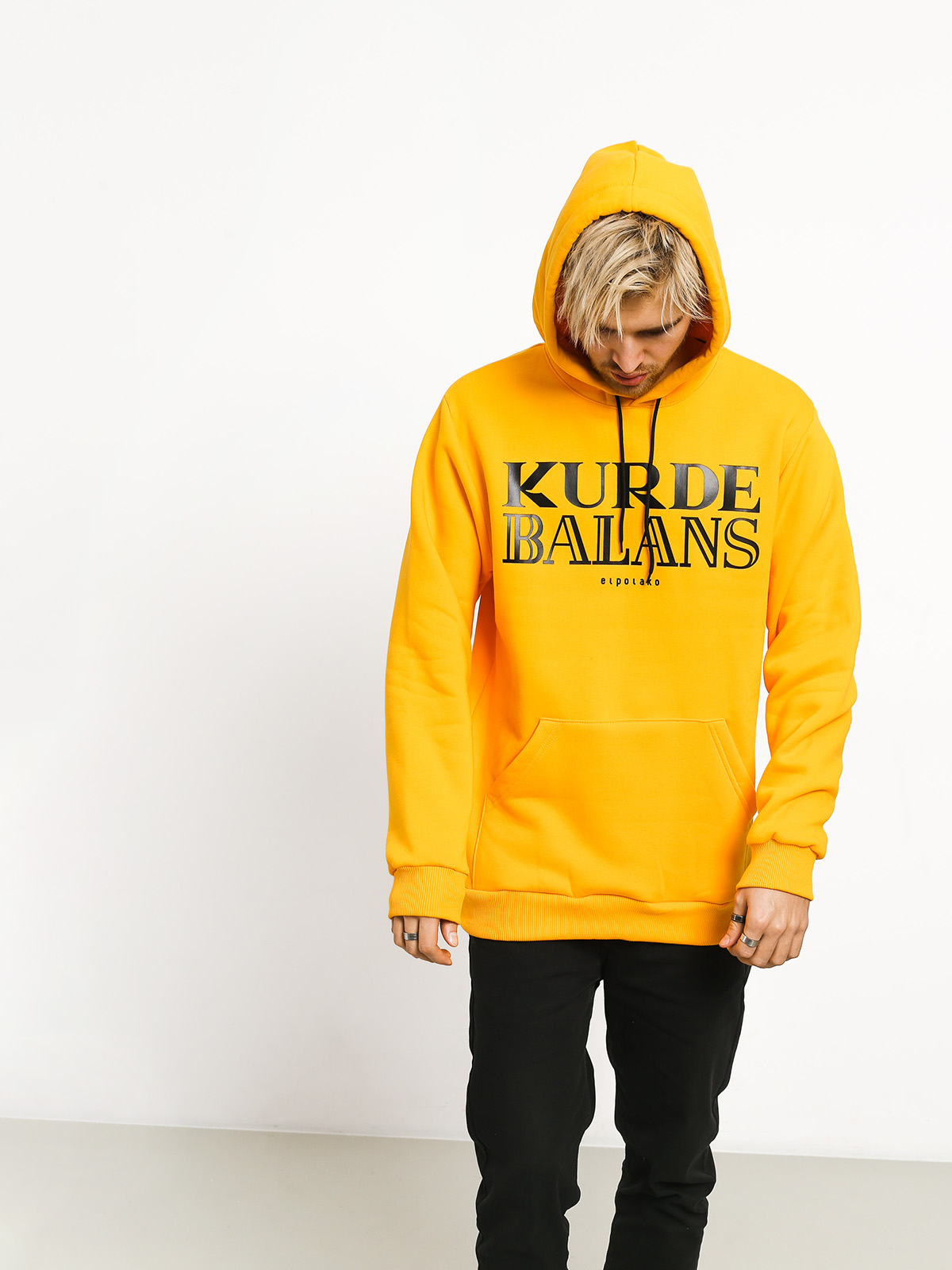 Mikina s kapucí El Polako Kurde Balans HD (yellow)