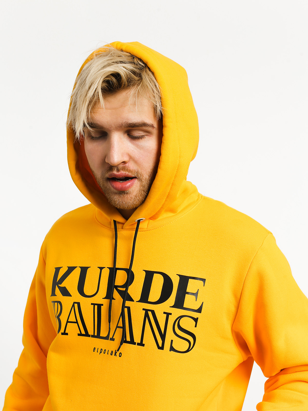 Mikina s kapucí El Polako Kurde Balans HD (yellow)