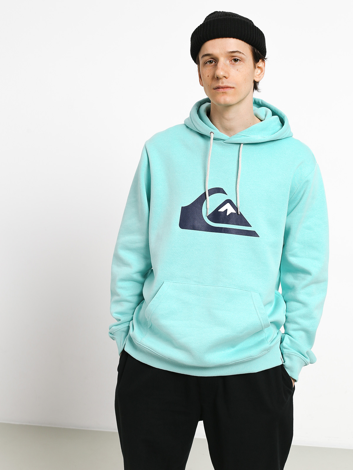 Mikina s kapucí Quiksilver Big Logo HD (aqua splash)