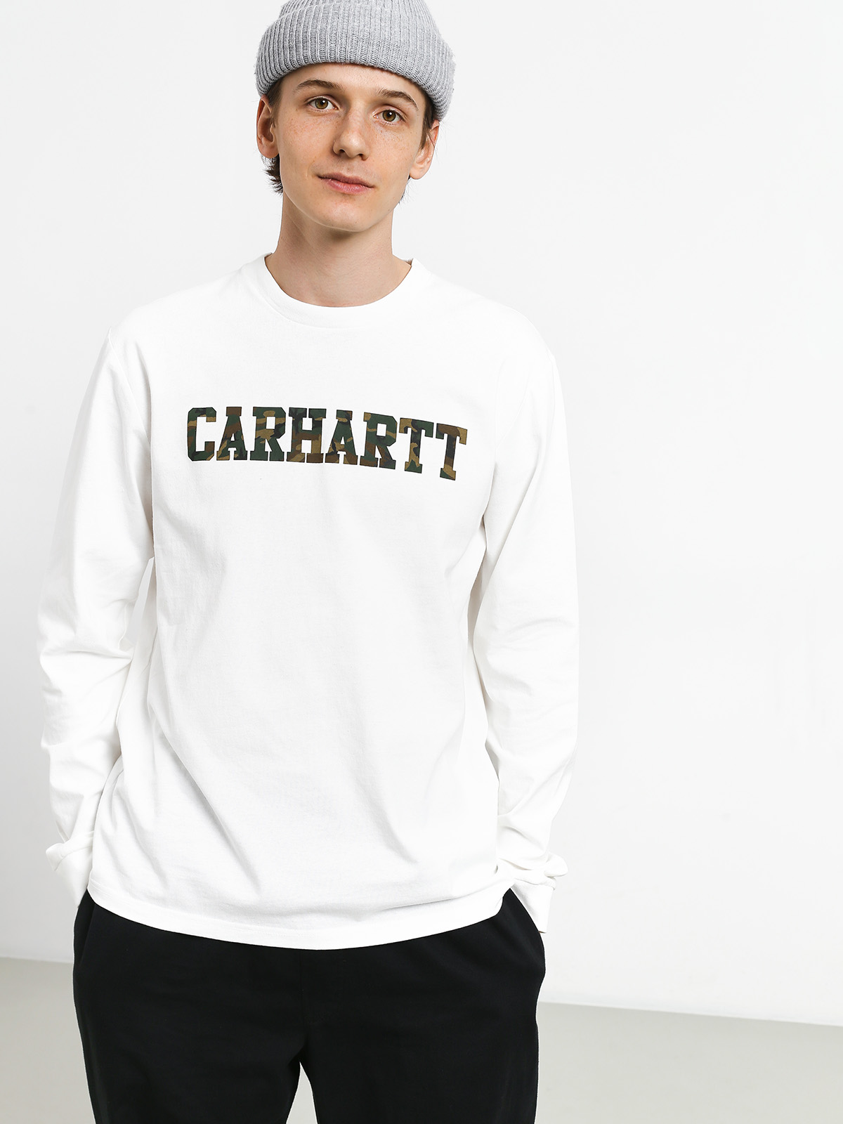Triko Carhartt WIP College (white/camo laurel)