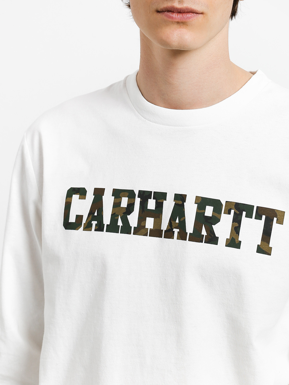 Triko Carhartt WIP College (white/camo laurel)