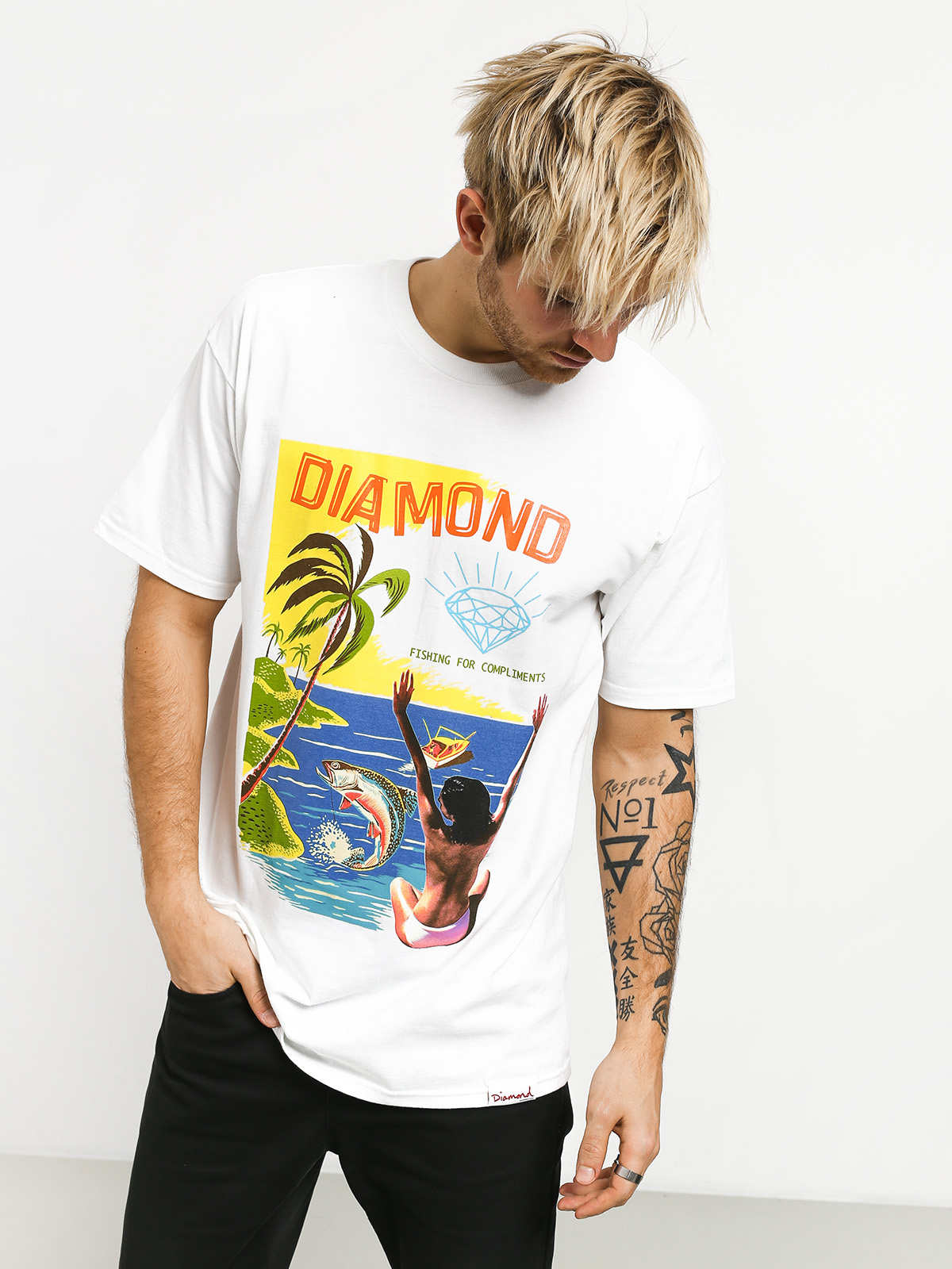 Tričko Diamond Supply Co. Fishing For Compliments (white)