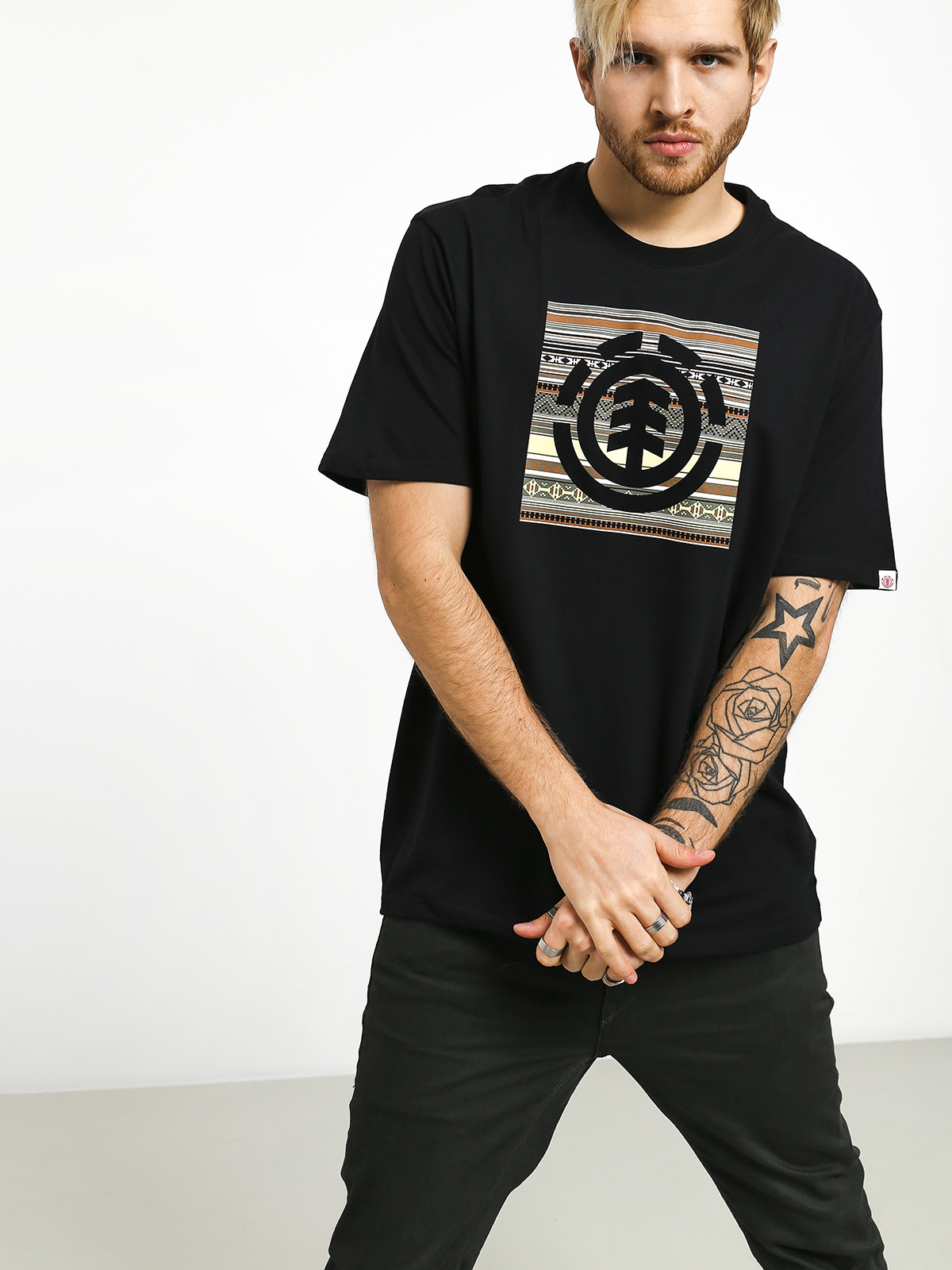 Tričko Element Indiana Logo Block (flint black)