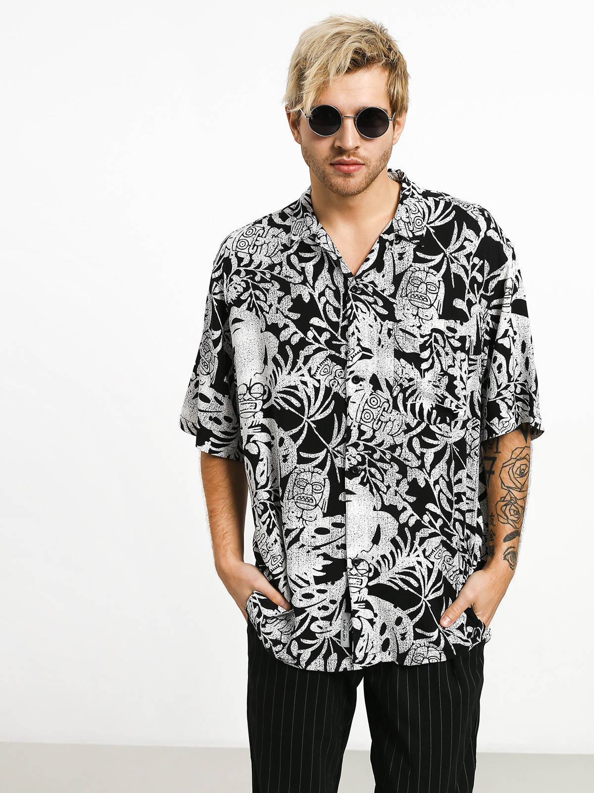 Košile Carhartt WIP Tiki Mono (tiki mono print/black/wax)