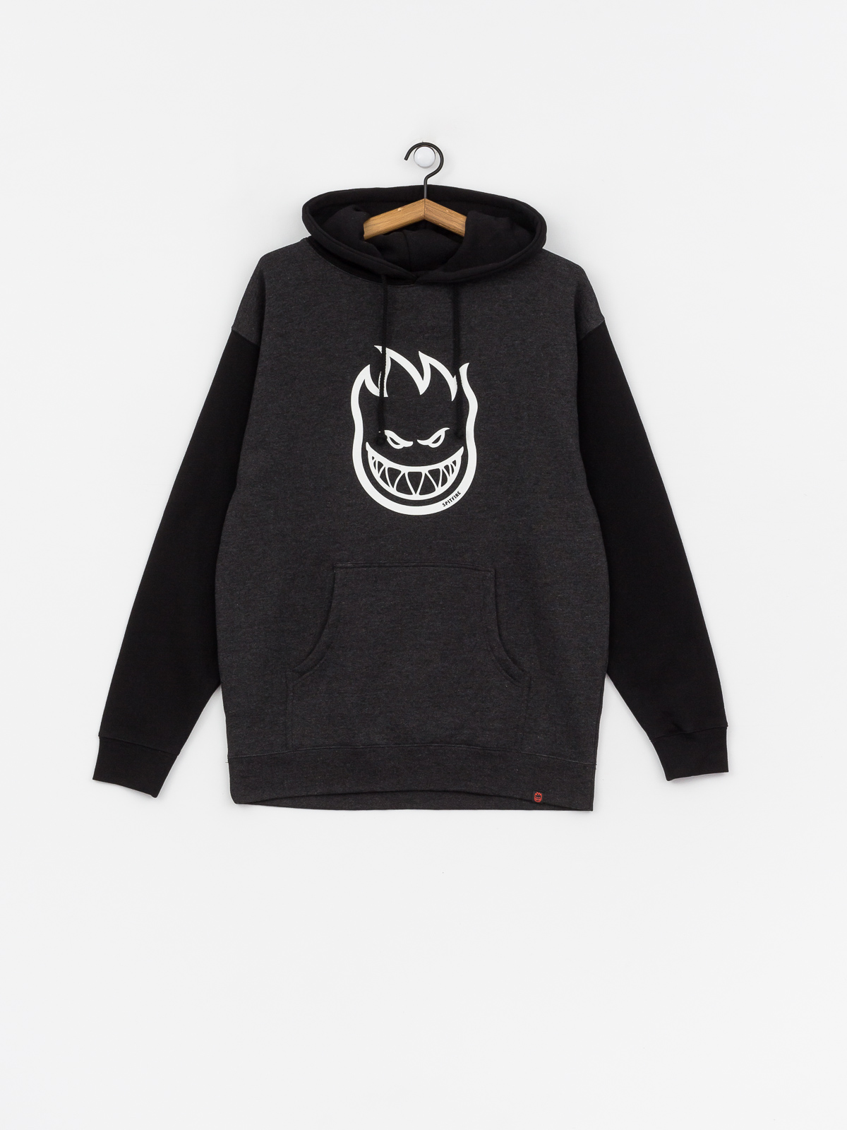 Mikina s kapucí Spitfire Big Head HD (charcoal/black/white)