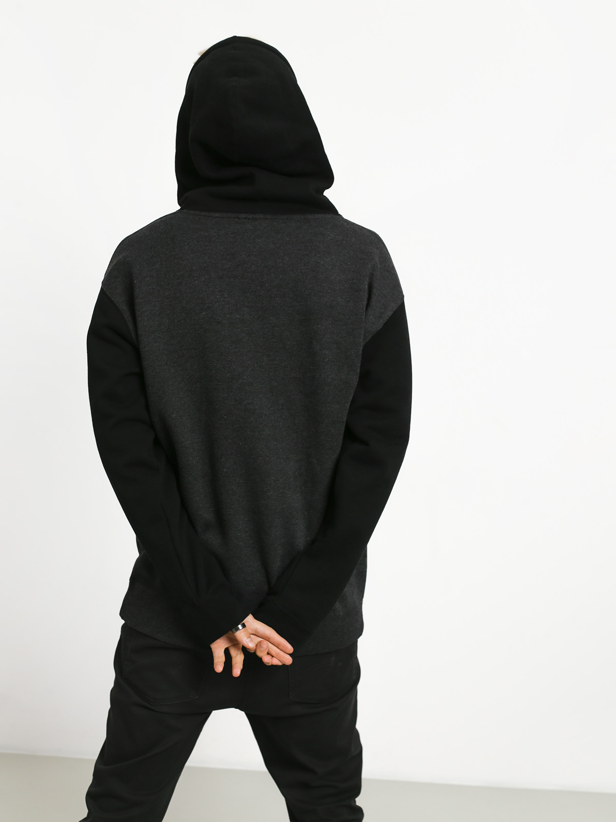 Mikina s kapucí Spitfire Big Head HD (charcoal/black/white)