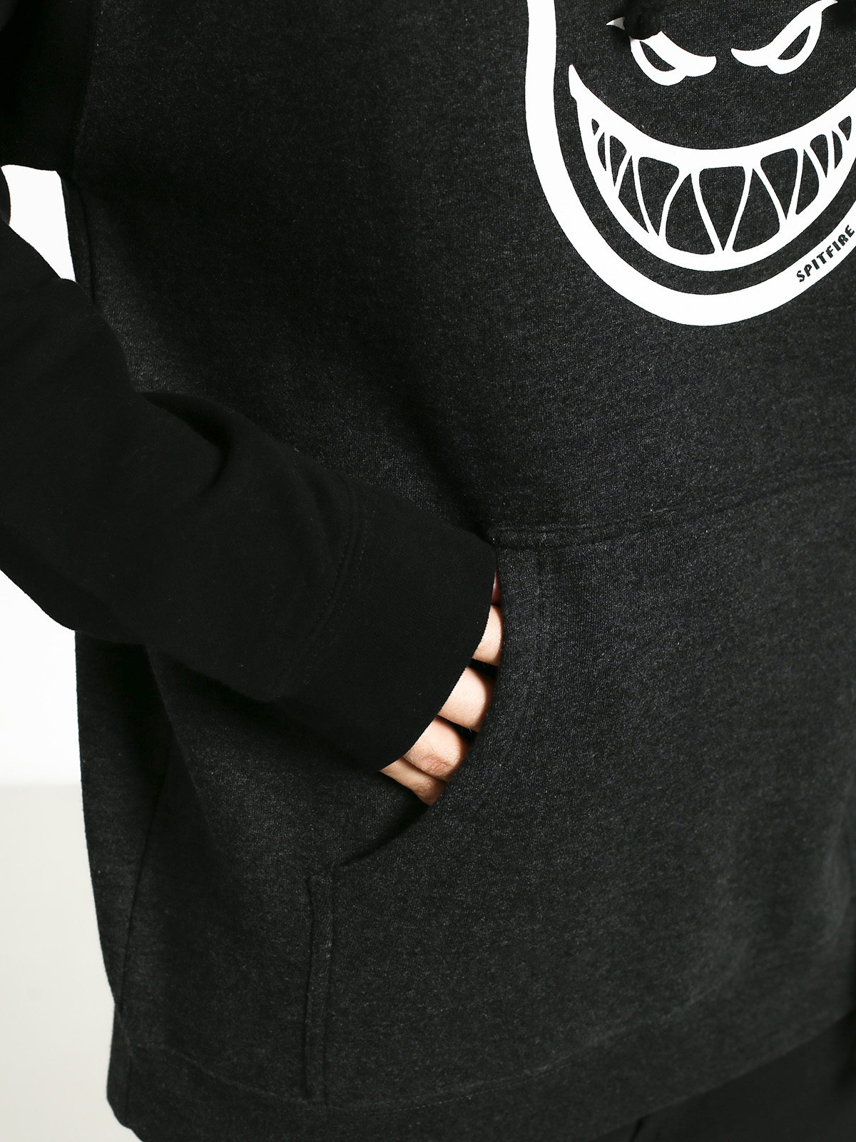 Mikina s kapucí Spitfire Big Head HD (charcoal/black/white)