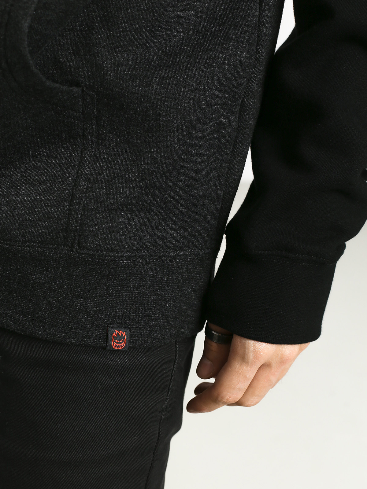 Mikina s kapucí Spitfire Big Head HD (charcoal/black/white)