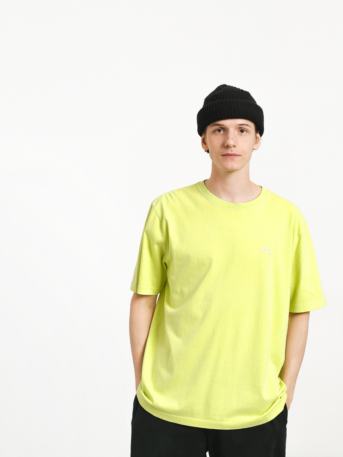 Tričko Stussy Stock Crew (lime)