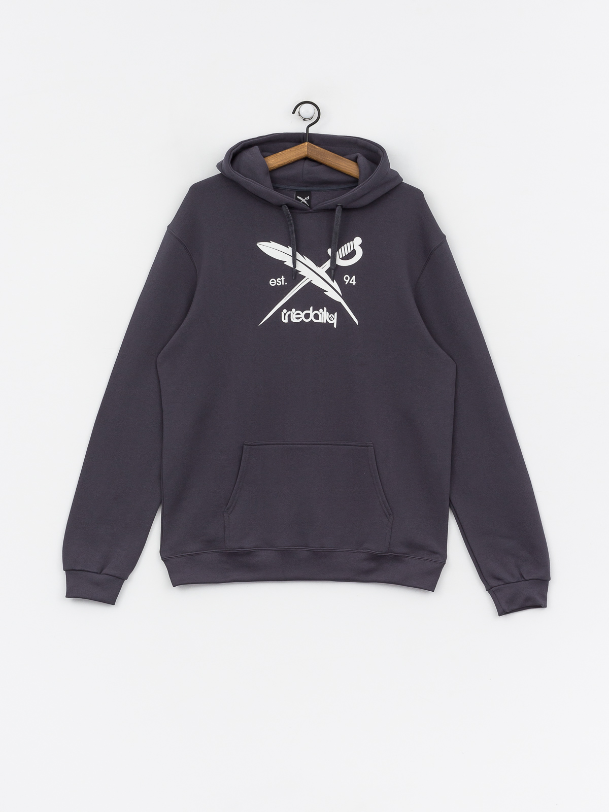 Mikina s kapucí Iriedaily Daily Flag HD (dark steel)