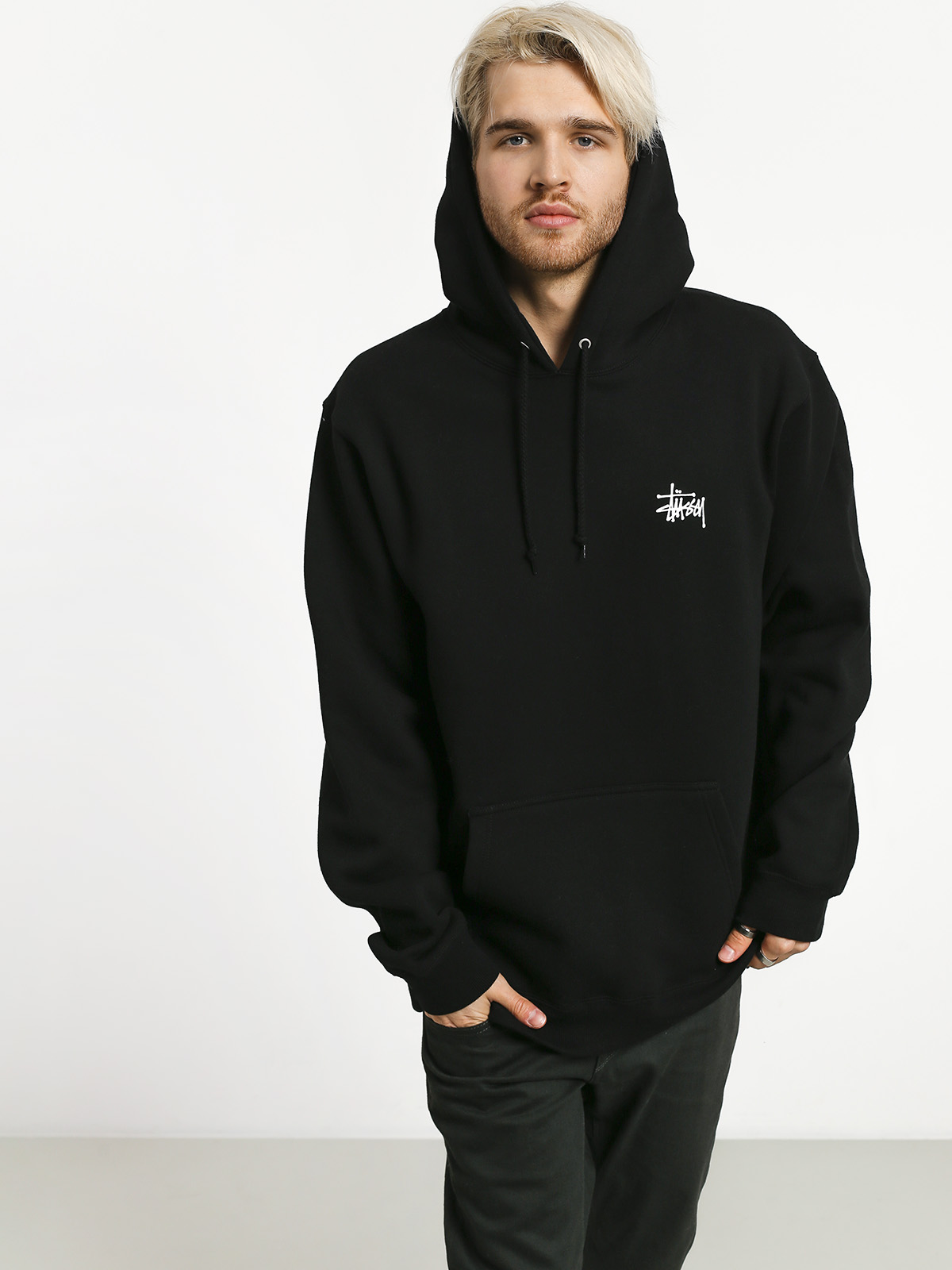 Mikina s kapucí Stussy Basic HD (black)